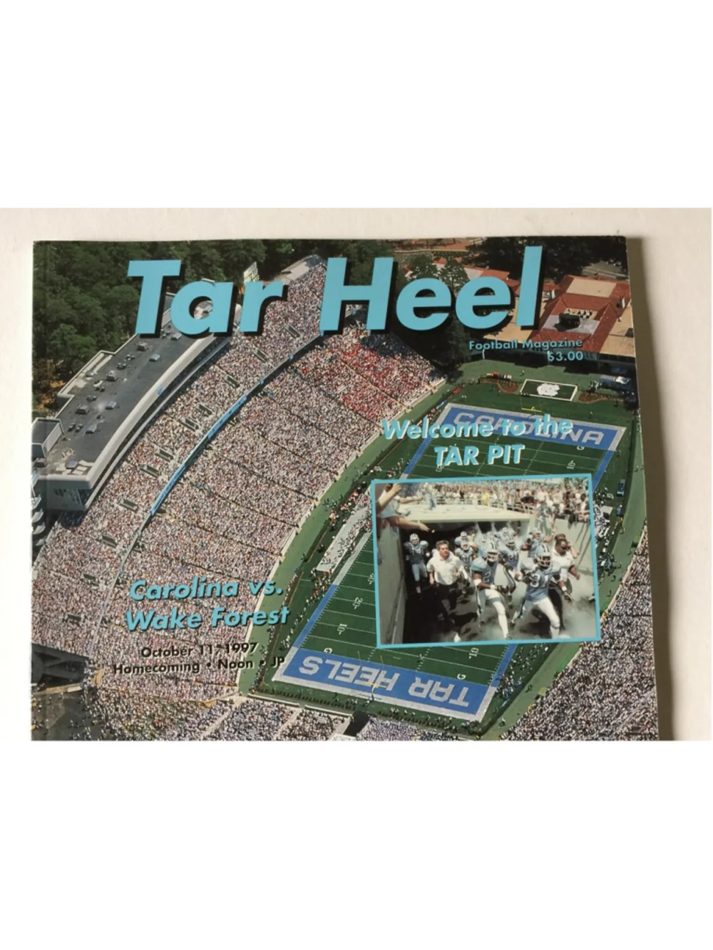 Oct 11 1997 Tar Hill Football Magazine, UNC Tar Heels, Carolina VS Wake Forest